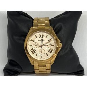 Fossil AM4511 Womens Stainless Steel Analog Rose Gold Dial Quartz Watch XX425